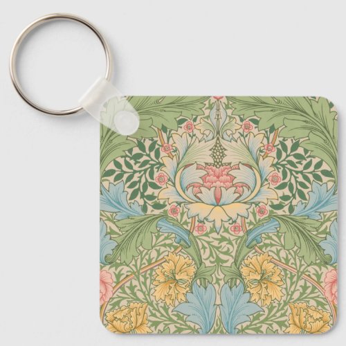 William Morris Myrtle Flower Floral Botanical Keychain