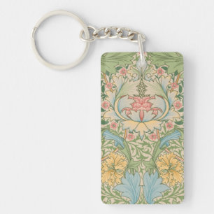 William Morris Myrtle Flower Floral Botanical Keychain