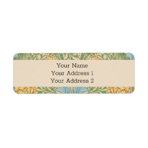 William Morris Myrtle Flower Floral Botanical Label
