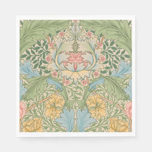 William Morris Myrtle Flower Floral Botanical Napkins