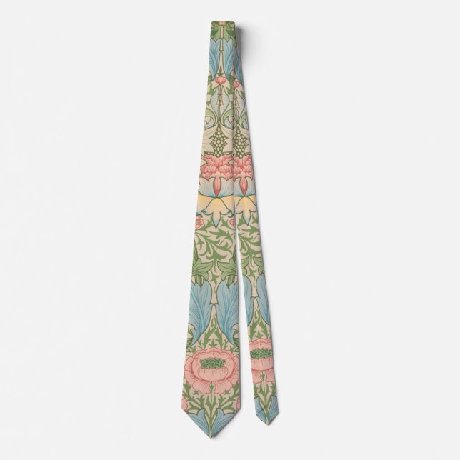 William Morris Myrtle Flower Floral Botanical Neck Tie (Front)