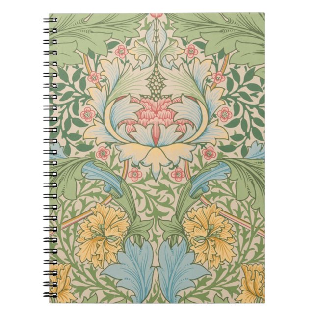 William Morris Myrtle Flower Floral Botanical Notebook (Front)
