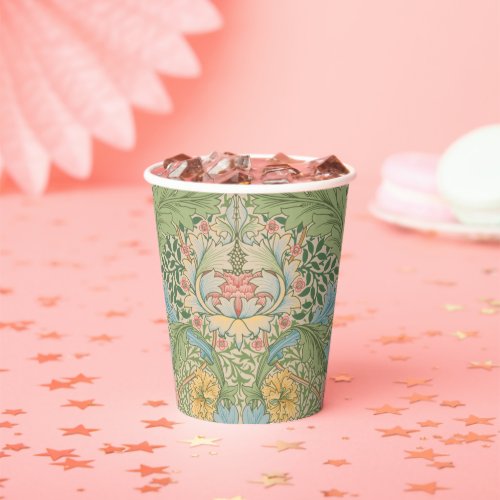 William Morris Myrtle Flower Floral Botanical Paper Cups