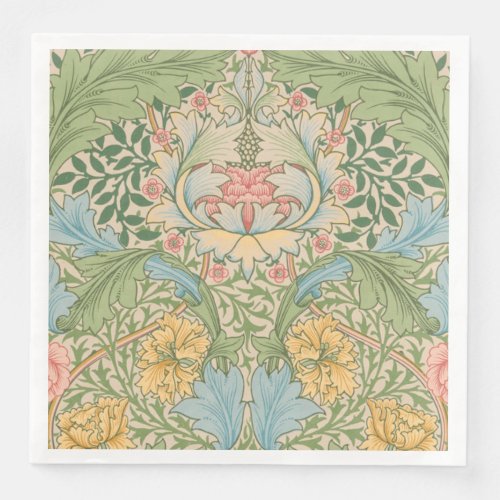 William Morris Myrtle Flower Floral Botanical Paper Dinner Napkins