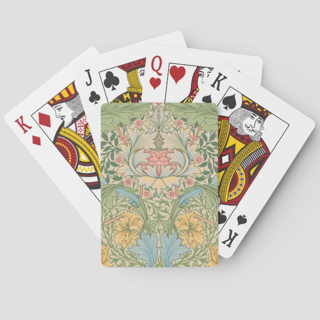 William Morris Myrtle Flower Floral Botanical Poker Cards (Back)