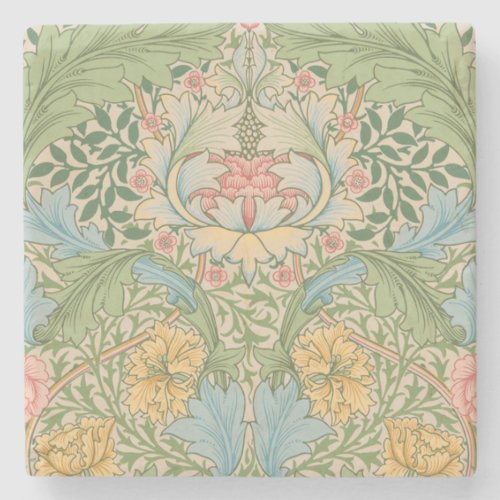 William Morris Myrtle Flower Floral Botanical Stone Coaster