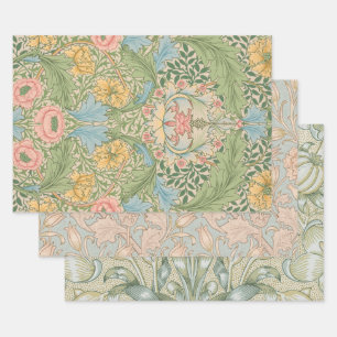 William Morris Myrtle Flower Floral Botanical Wrapping Paper Sheets