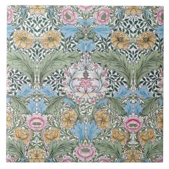 William Morris Myrtle Pattern Art Tile Or Trivet by Bramblewood at Zazzle