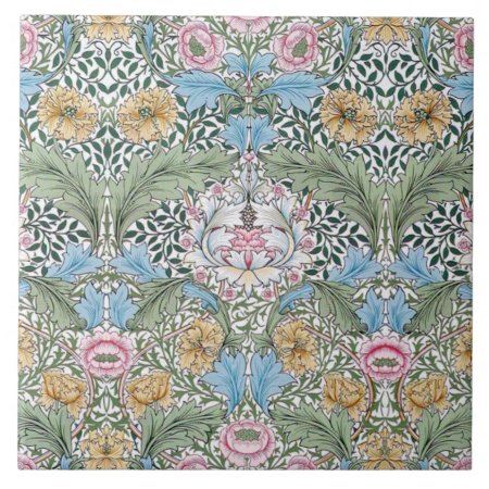 William Morris Myrtle Pattern Art Tile Or Trivet