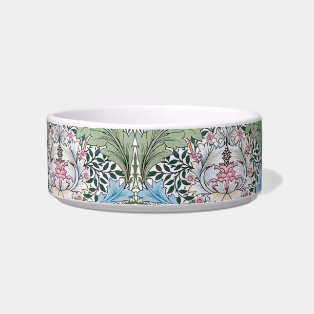 William Morris Myrtle Pattern Dog Cat Pet Bowl (Right)