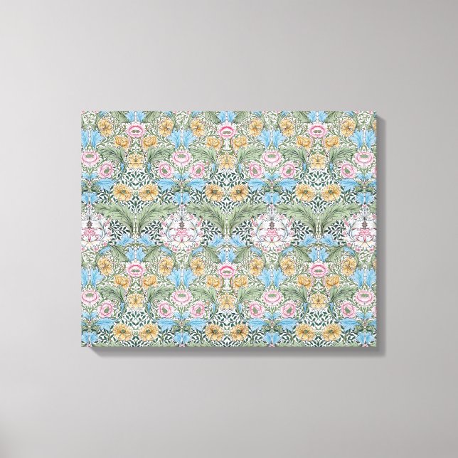William Morris Myrtle Pattern Wrapped Canvas Print (Front)