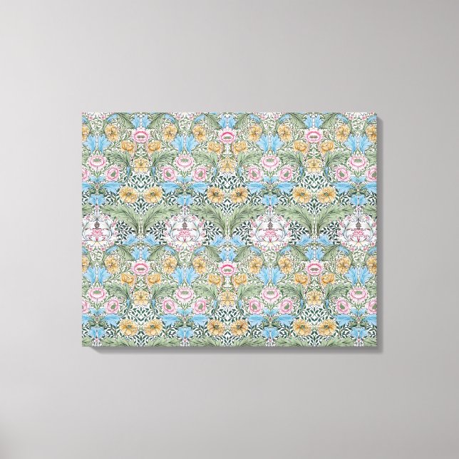 William Morris Myrtle Pattern Wrapped Canvas Print (Front)