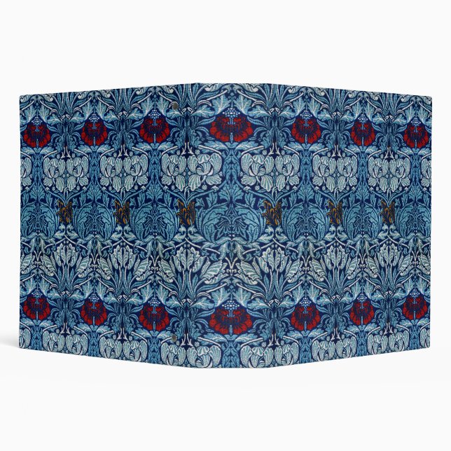 William Morris Navy Blue Tulip Rose Wallpaper 3 Ring Binder (Background)