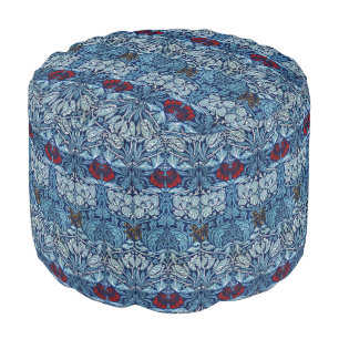 William Morris Navy Blue Tulip Rose Wallpaper Pouf
