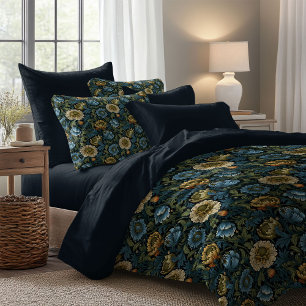 William Morris nouveau dusty blue ivory sage Duvet Cover
