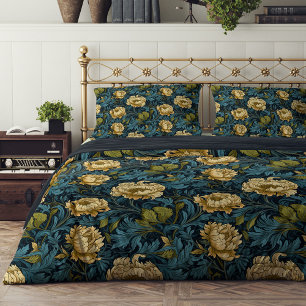 William Morris nouveau dusty blue ivory sage Duvet Cover
