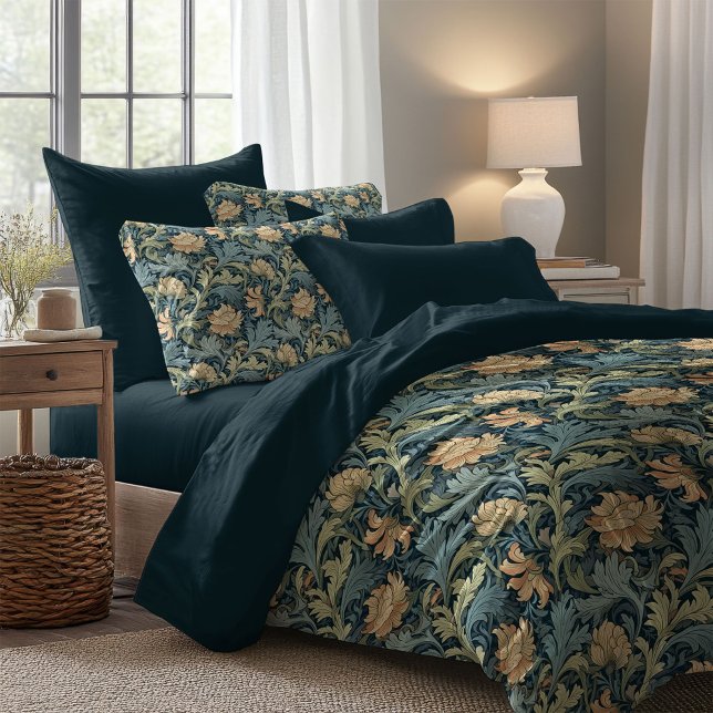 William Morris nouveau dusty green pastel peach Duvet Cover (William Morris nouveau dusty green pastel peach Duvet Cover)