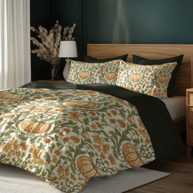 William Morris nouveau fall autumn pumpkin pastel Duvet Cover (William Morris nouveau fall autumn pumpkin pastel Duvet Cover)