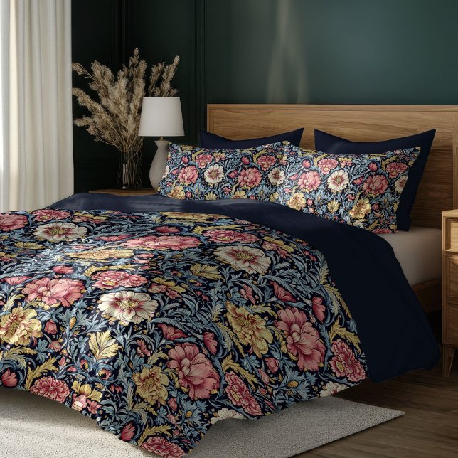 William Morris nouveau pastel blue hot pink Duvet Cover (William Morris nouveau pastel blue hot pink Duvet Cover)