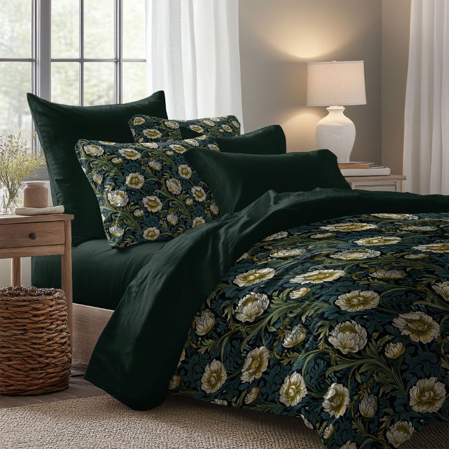 William Morris nouveau pastel green ivory white Duvet Cover (William Morris nouveau pastel green ivory white Duvet Cover)