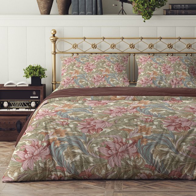 William Morris nouveau pastel green pale pink Duvet Cover (William Morris nouveau pastel green pale pink Duvet Cover)