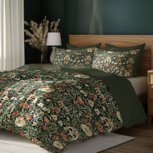 William Morris nouveau pastel green peach ivory Duvet Cover