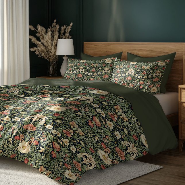 William Morris nouveau pastel green peach ivory Duvet Cover (William Morris nouveau pastel green peach ivory Duvet Cover)