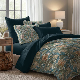 William Morris nouveau pastel green peach ivory Duvet Cover