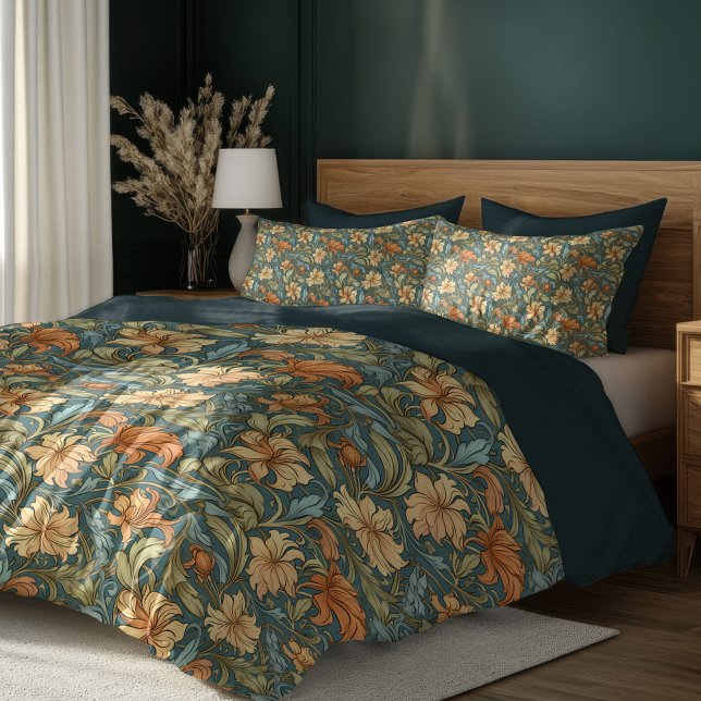 William Morris nouveau pastel orange peach ivory Duvet Cover (William Morris nouveau pastel orange peach ivory Duvet Cover)