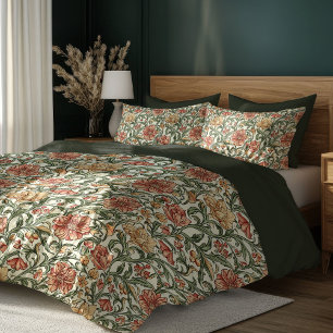 William Morris nouveau sage green terracotta Duvet Cover