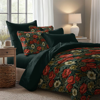 William Morris nouveau terracotta ivory sage green Duvet Cover