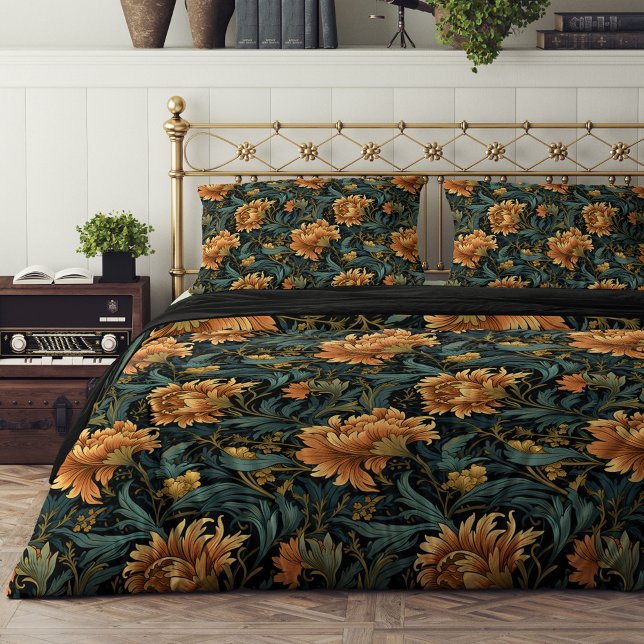 William Morris nouveau vibrant orange sage ivory Duvet Cover (William Morris nouveau vibrant orange sage ivory Duvet Cover)