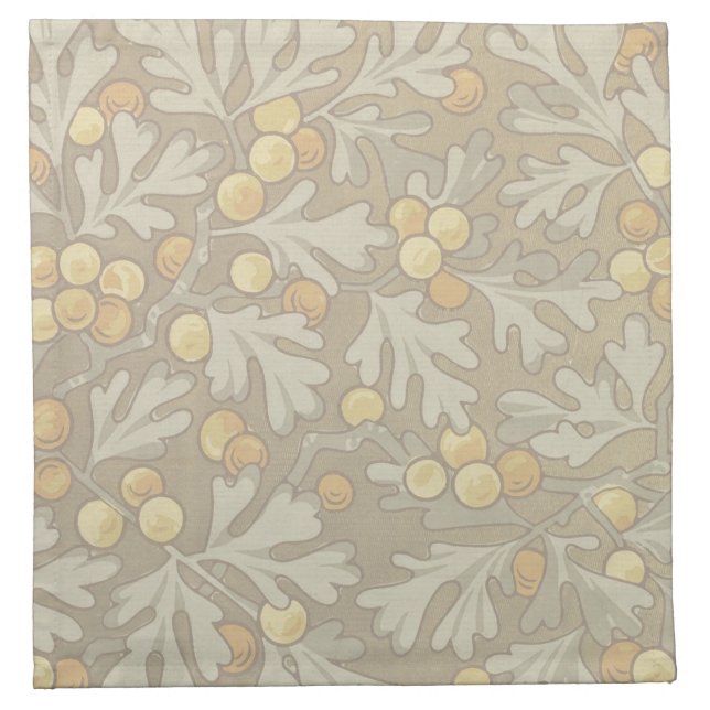 William Morris Oak and Acorn Cloth Napkins (Front)