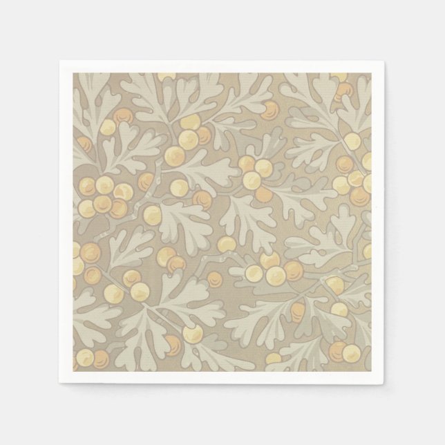William Morris Oak and Acorn Cocktail Napkins (Front)