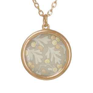 William Morris Oak and Acorn Gold Plated Necklace