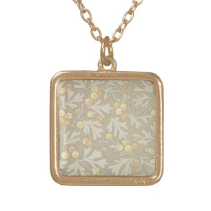 William Morris Oak and Acorn Gold Plated Necklace
