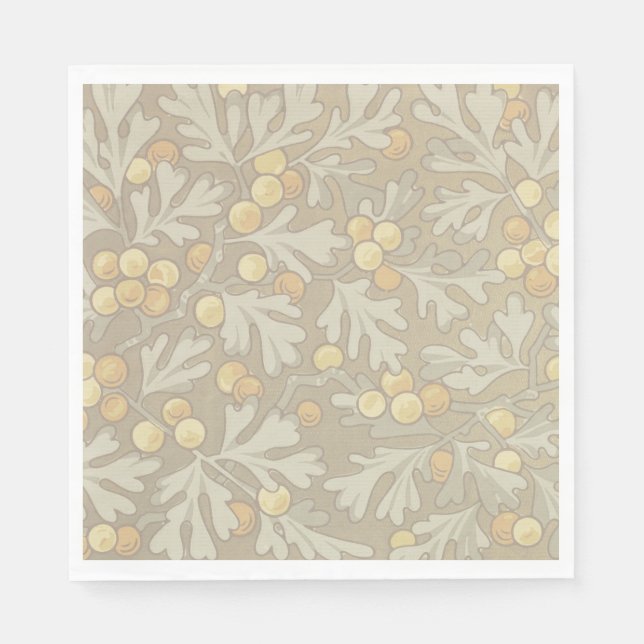 William Morris Oak and Acorn Paper Napkins (Front)