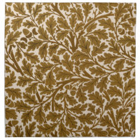 William Morris Oak Leaves, Coffee Brown and Beige 