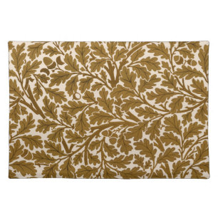 William Morris Oak Leaves, Coffee Brown and Beige Cloth Placemat