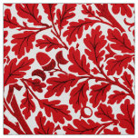 William Morris Oak Leaves, Deep Red and White Fabric