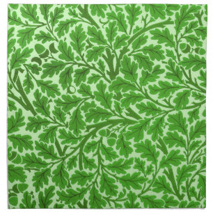 William Morris Oak Leaves, Emerald Green Cloth Napkin