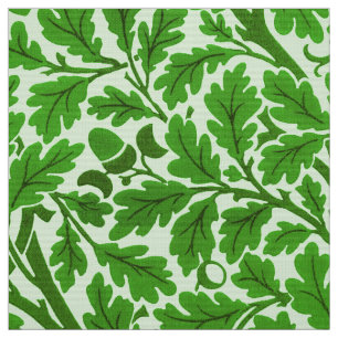 William Morris Oak Leaves, Emerald Green  Fabric