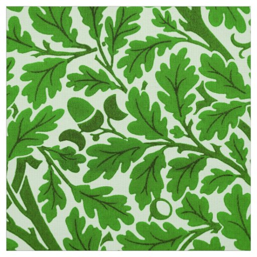 William Morris Oak Leaves, Emerald Green  Fabric