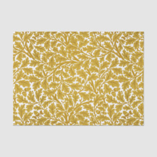 William Morris Oak Leaves, Mustard Yellow & White Tissue Paper