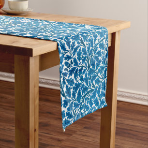 William Morris Oak Leaves, Sapphire Blue and White Short Table Runner
