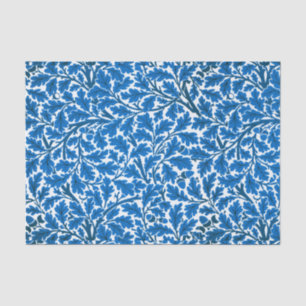 William Morris Oak Leaves, Sapphire Blue and White Tissue Paper
