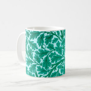 William Morris Oak Leaves, Turquoise & Aqua Coffee Mug