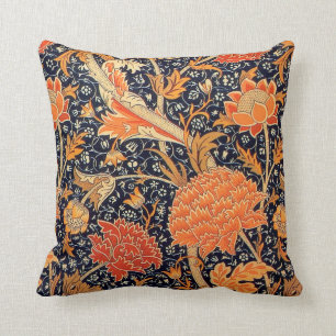 William Morris Orange Cray Throw Pillow