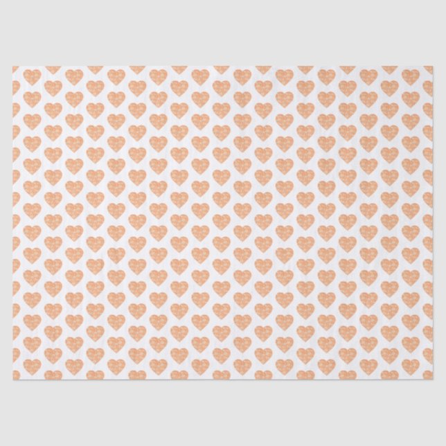 William Morris Orange Floral Heart  Decoupage Tissue Paper (Front)