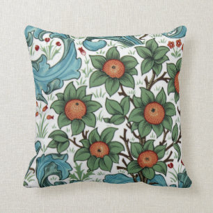 William Morris Orange orchard Throw Pillow